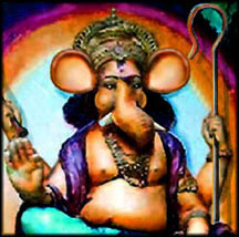 Ganesh with staff and flail